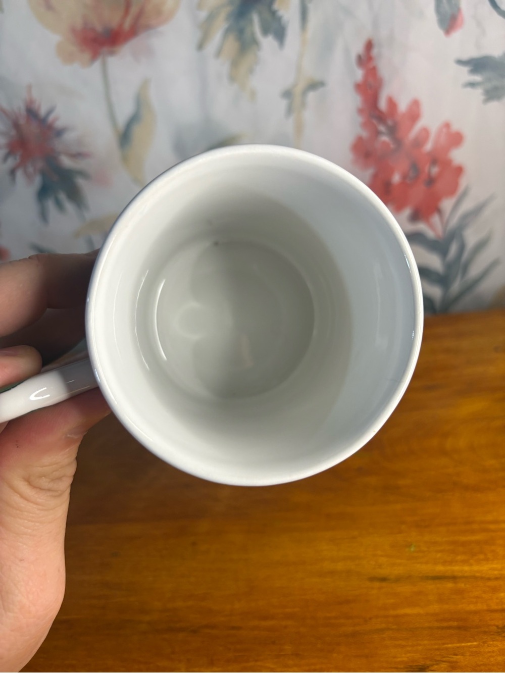 Vintage Floral Hummingbird Ceramic Mug in Pink and Green - Picture 5 of 8
